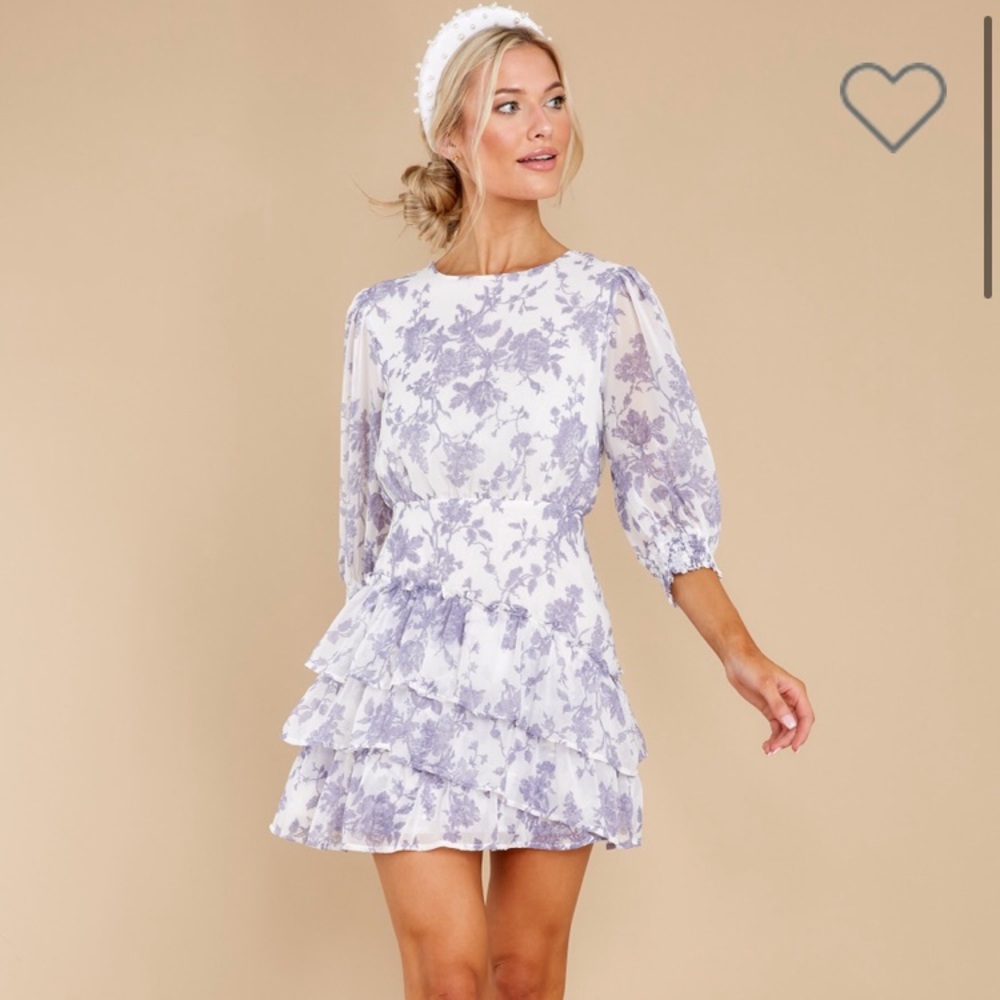 NWOT It's Tea Time Lavender Floral Print Dress